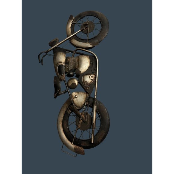 Rustic Motorcycle Metal Wall Decor Hanging Art Brushed - Picture 12 of 12